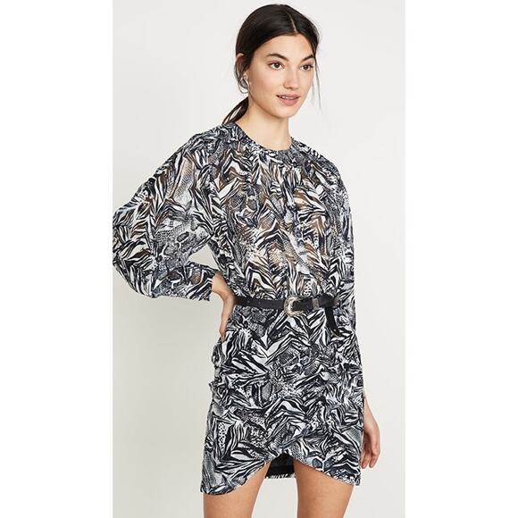 IRO Jenian metallic mini dress animal print 38/US6 - Picture 1 of 12